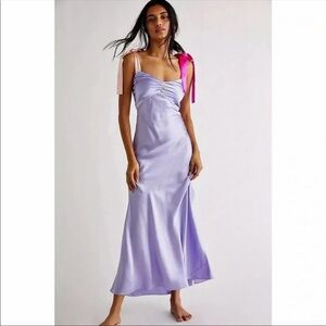 Dannijo x Free People Purple Silk Tie Dress